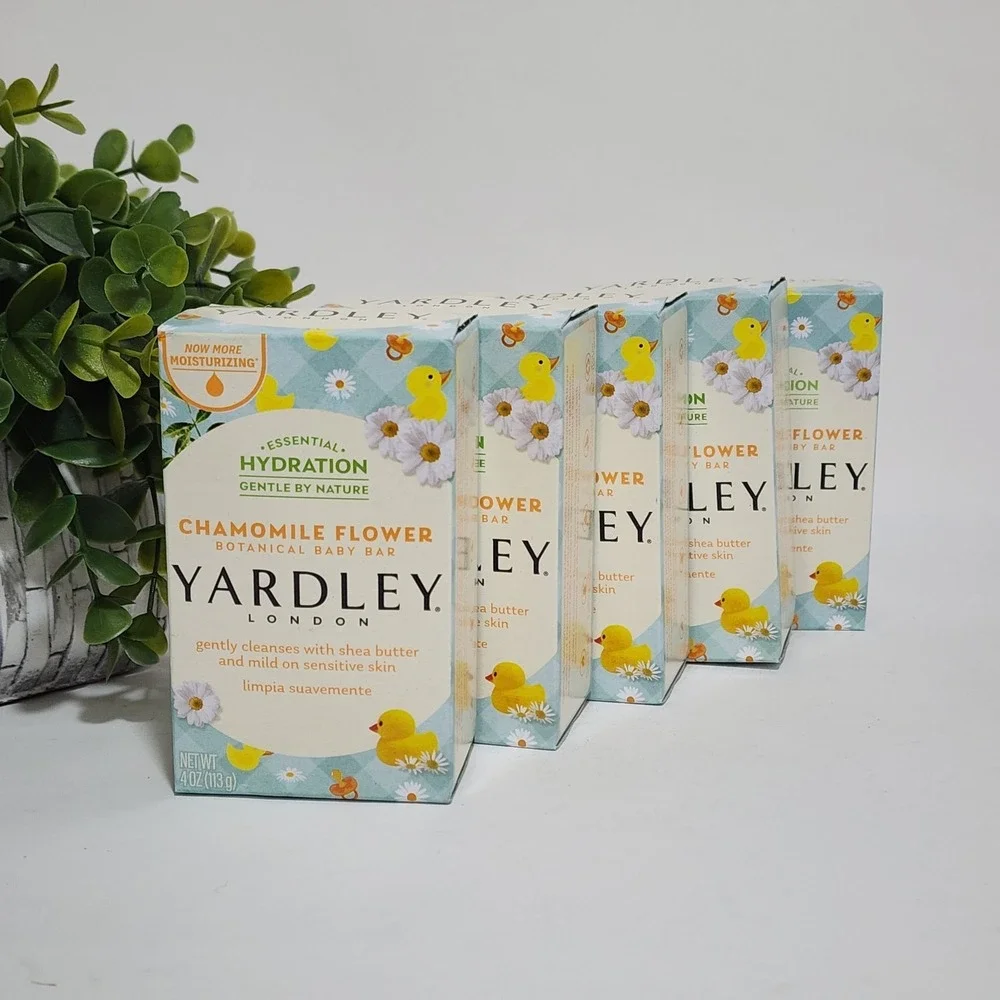 Yardley London Chamomile Flower Nourishing Baby Bath Bar Soap 4 oz ~ Lot of 5